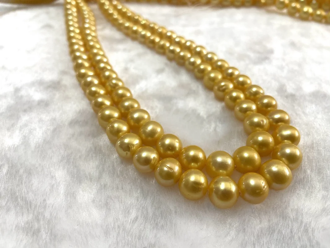 

Natural 9-10mm Nearly Round Sea Pearls Necklace for Women Charming Jewelry Wedding Party Gift