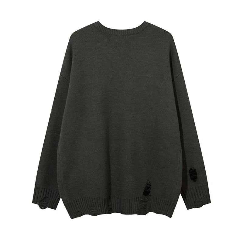 YPRS уличный стиль хип-хоп винтажный вязаный топ унисекс свитер с круглым вырезом