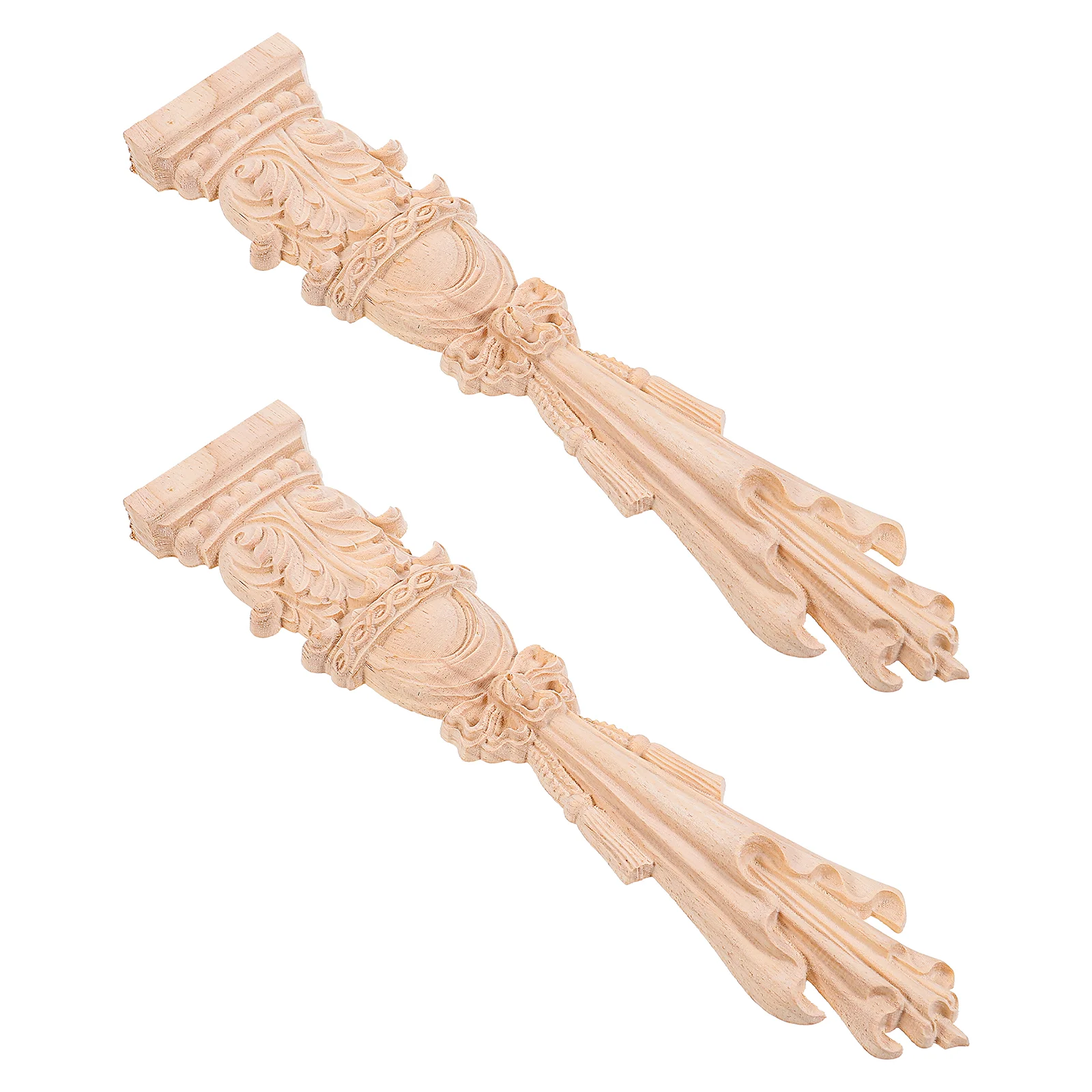 

2Pcs Roman Column Shaped Appliques Unpainted Appliques for Home Furniture Decor