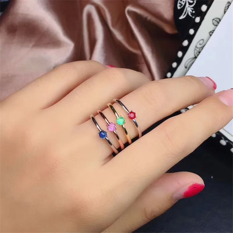 

Natural Emerald Rings and Sapphire for Women 2020 Classic Silver 925 Jewelry Wedding Engagement Ring Gemstone Fine Jewelry Gift