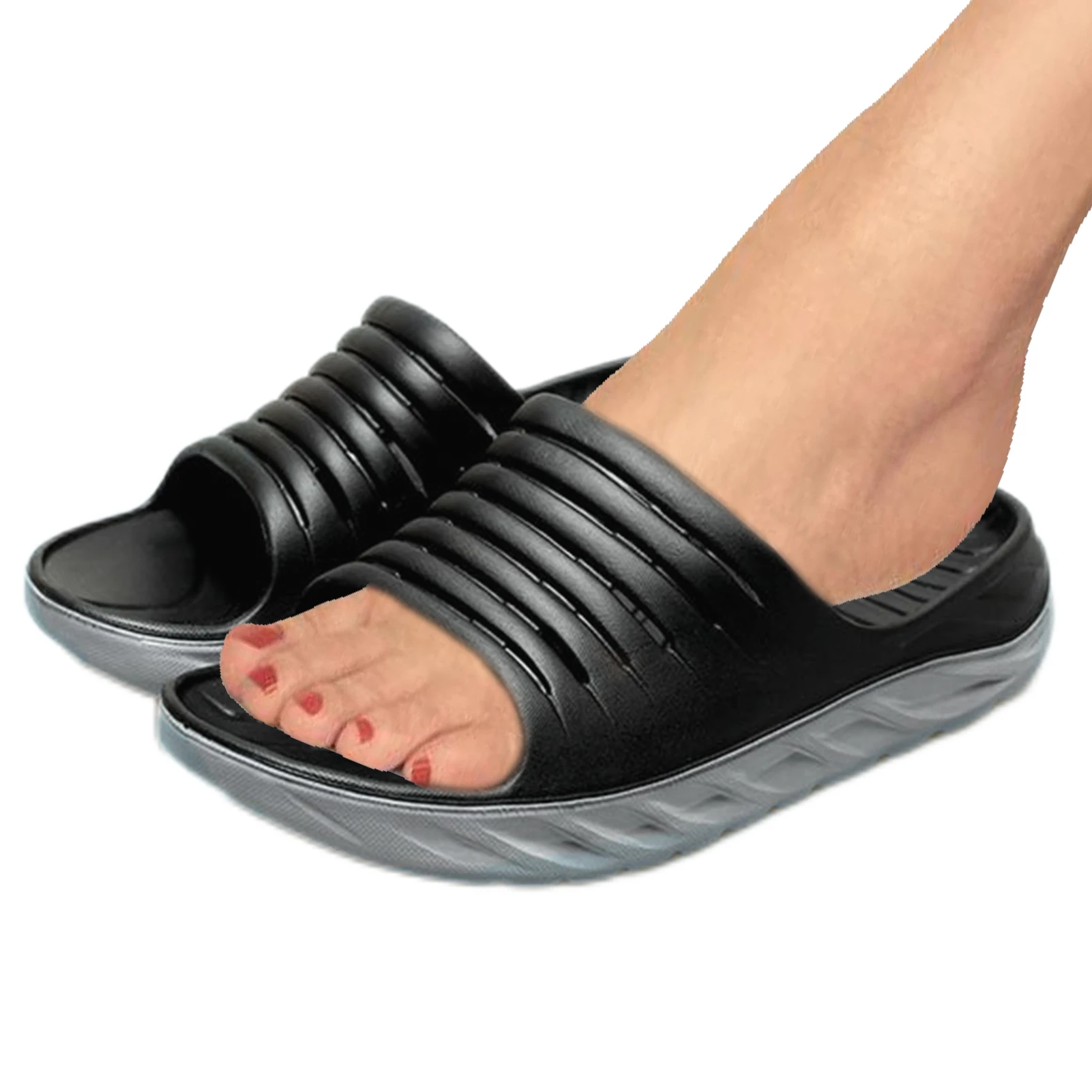 

Platform Slide Sandals For Men Comfortable And Soft EVA Sports Shower Slippers Non-Slip Cushioned Slide Comfortable Soft