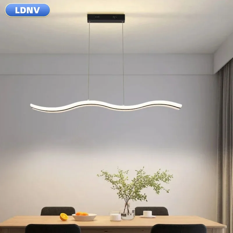 Италия Современная светодиодная люстра Простая длинная Гостиная Столовая Кухня