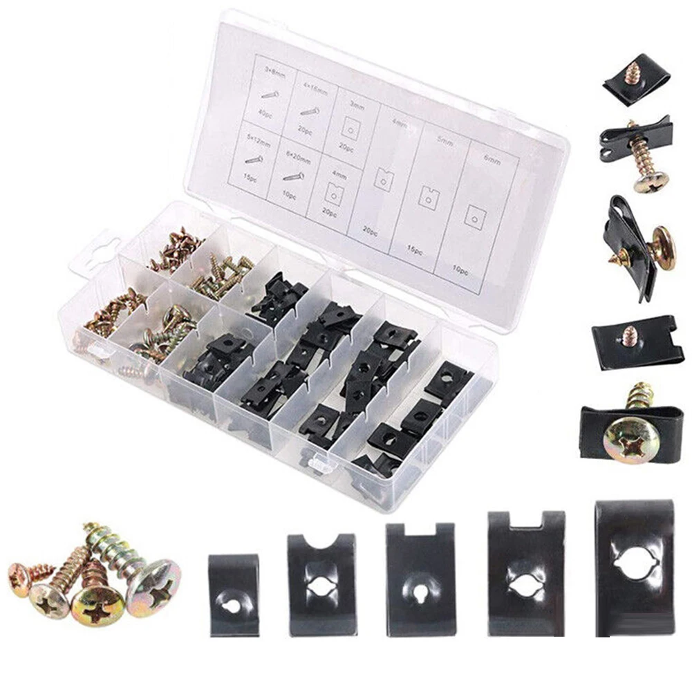 

Practical Screw Kit Tools Door High Quality Interior Kit Metal Nut Panel Screw The Dashboard Panel 1 Set U-clips