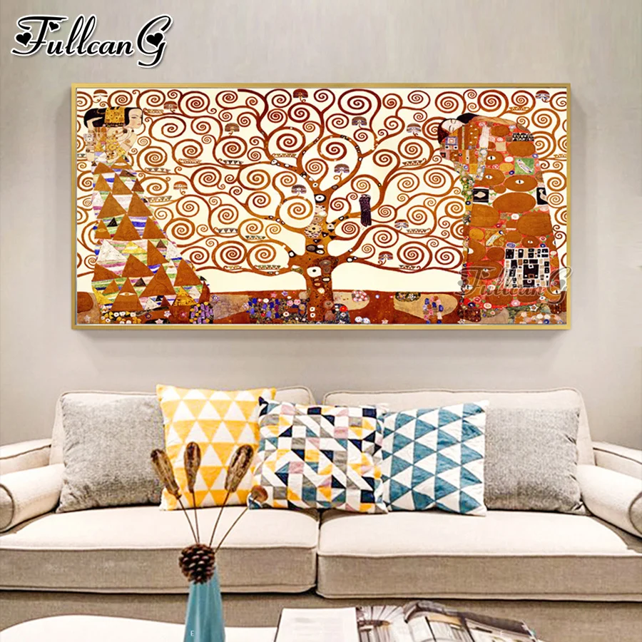 

«Древо жизни» Густава Климта, большая алмазная живопись, вышивка крестиком, мозаика, вышивка, картина, наборы для рукоделия, домашний декор AA3401