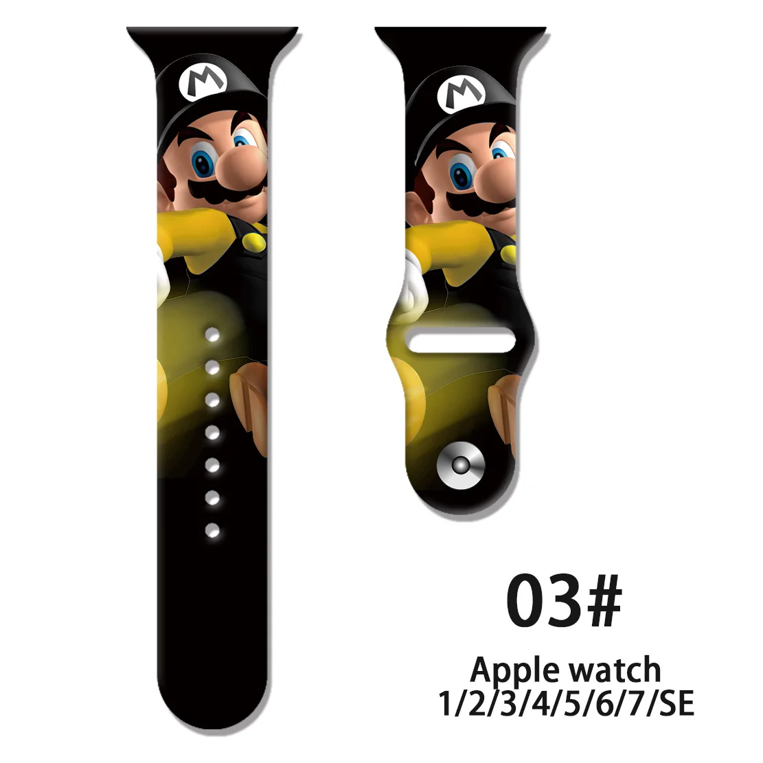 Super Marios Silicone Strap for Apple Watch Band 44 45 42 40 38 41 Bracelet IWatch Color Apple Watch 7 6 5 3