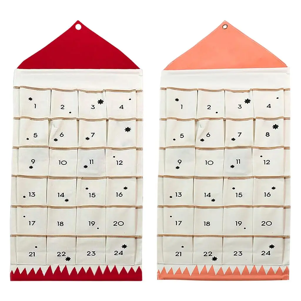 

Advent Calendar with Pockets Reusable Wall Hanging Storage Bags for Decoration New Year