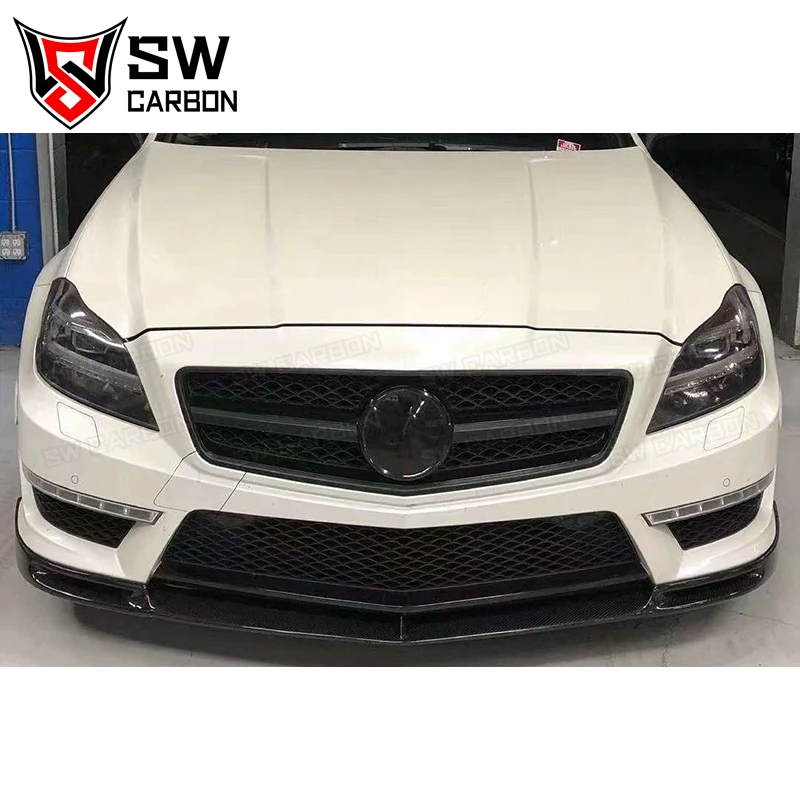 V-образный передний бампер из углеродного волокна для Mercedes-Benz CLS-Class W218 CLS63 Sport AMG