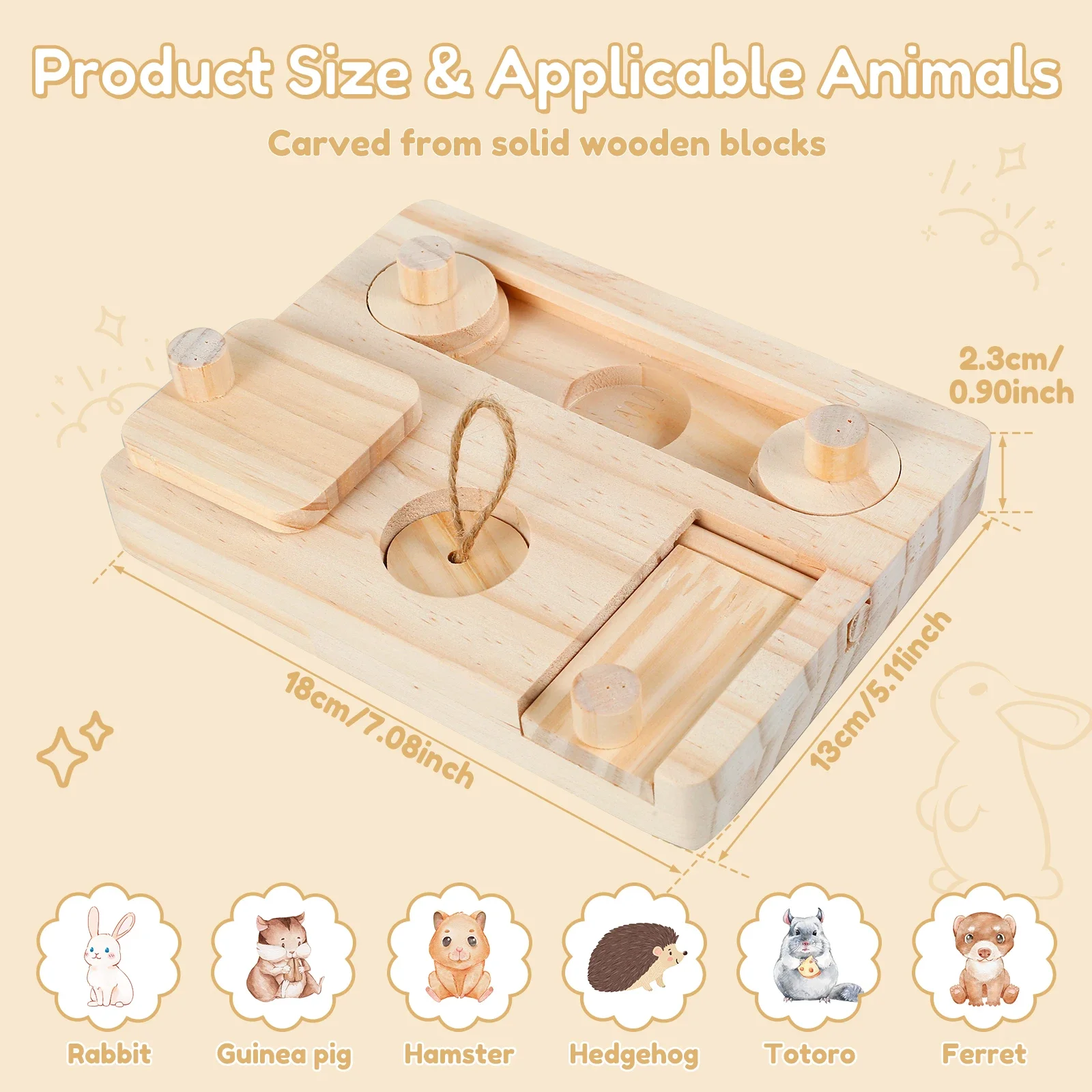 6 в 1 деревянный хомяк