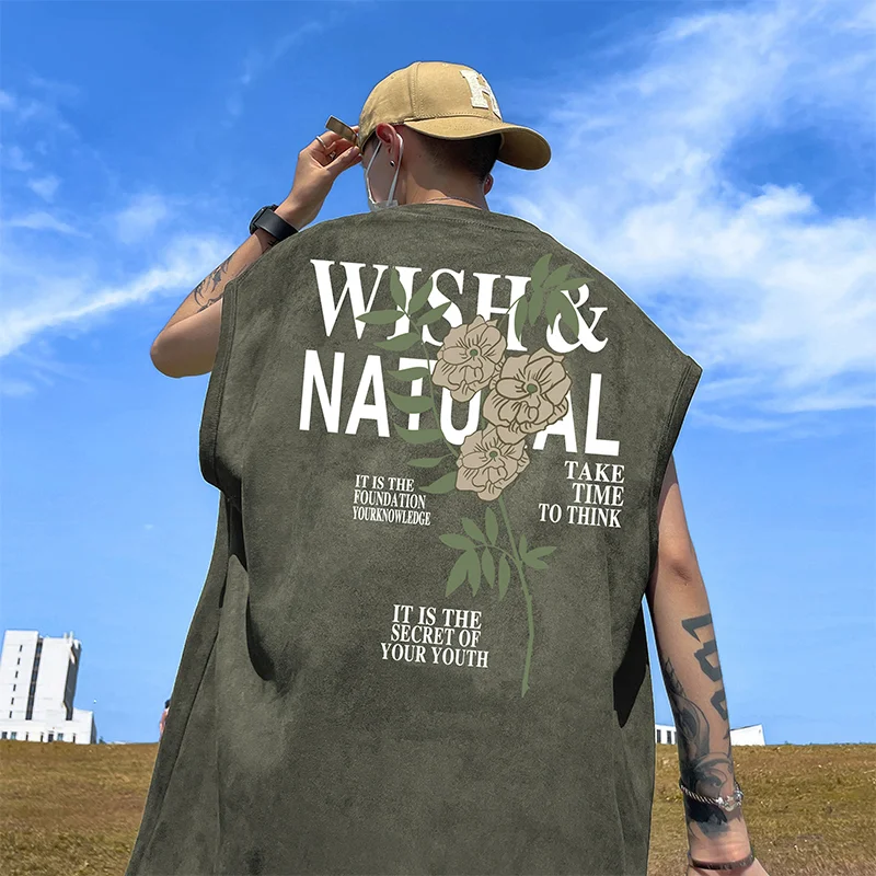 Жилет мужской летний из искусственной замши тяжелая брендовая свободная