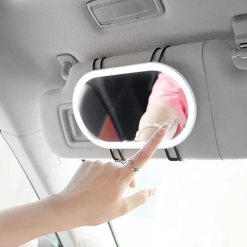 

Universal Dimmable LED Car Makeup Mirror New Car Sun Visor Mirror LED Light Automobile Interior Rear View Mirror With LED Light