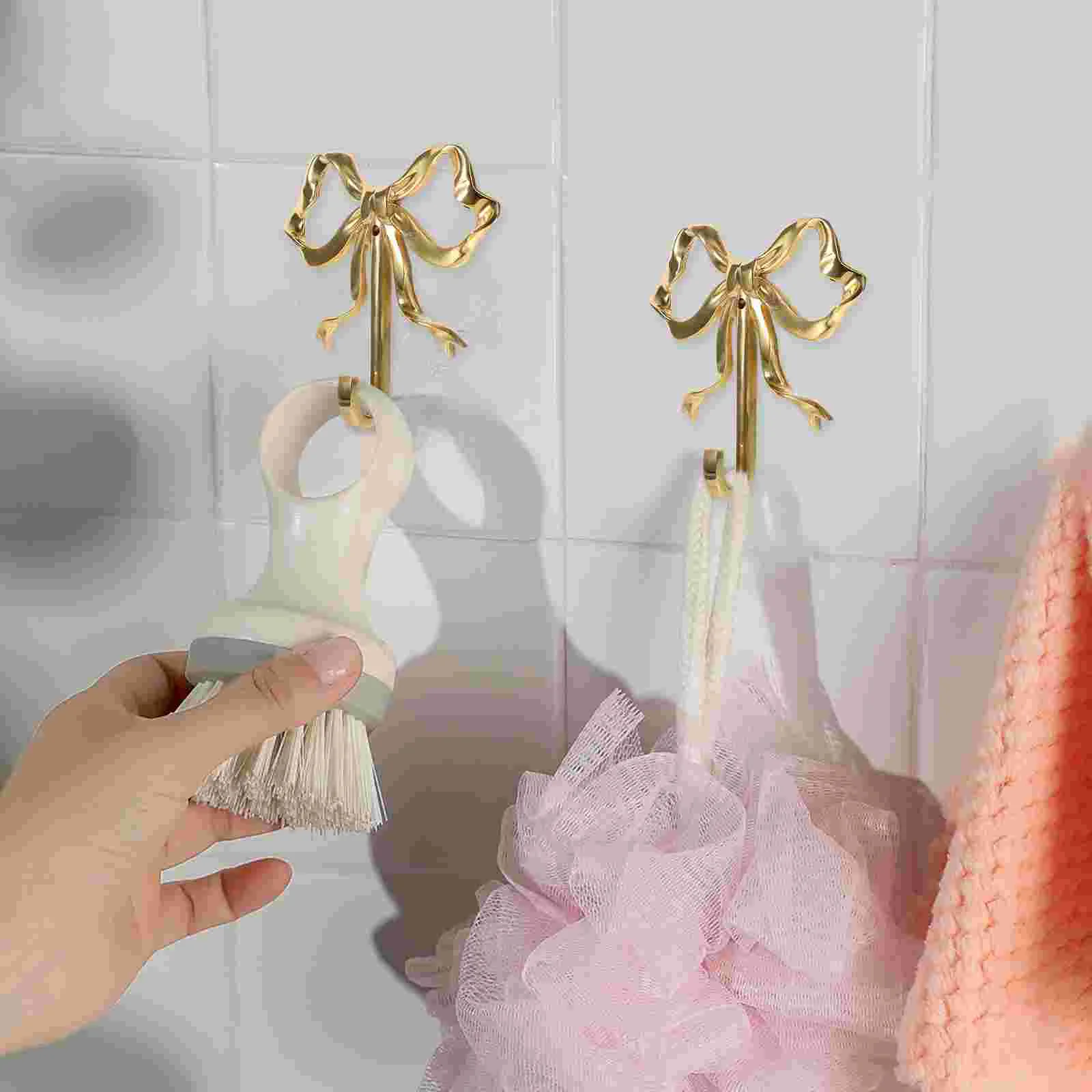 Крючок с бантом Крючки для одежды Латунный декор Настенная вешалка Дизайн товары