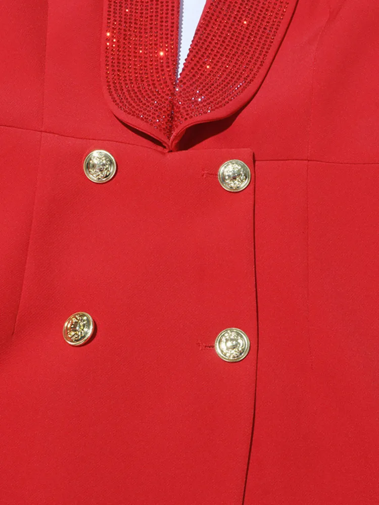 Женский блейзер с V-образным вырезом на пуговицах