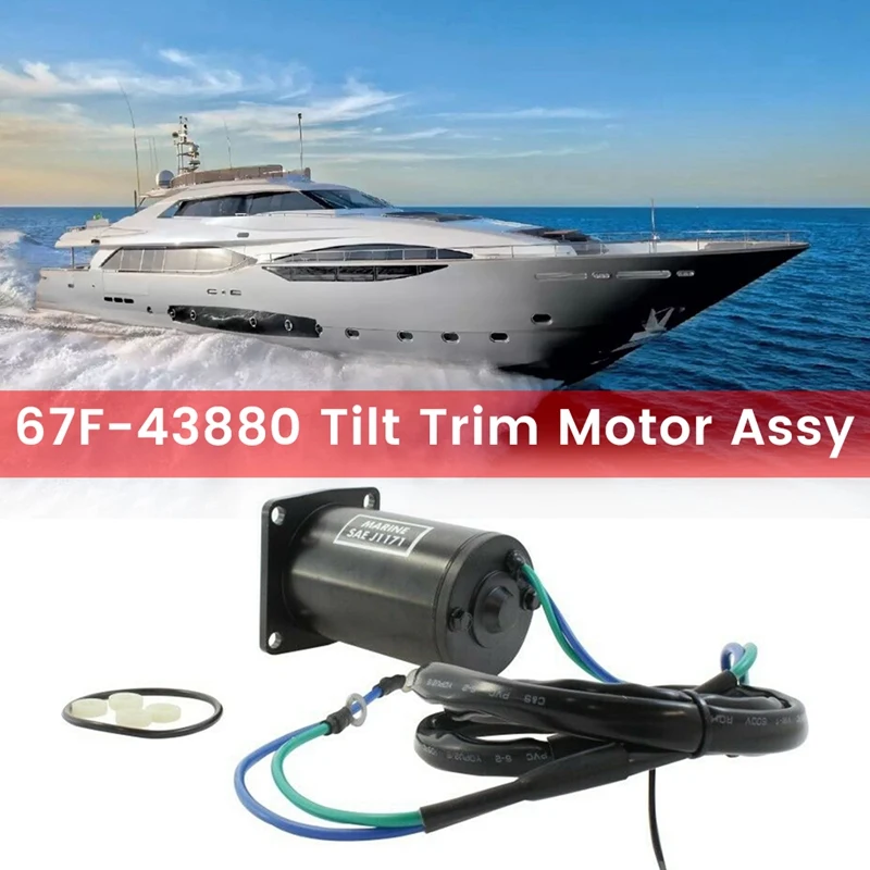 67F-43880 Tilt Trim Motor for YAMAHA Outboard Motor 75 80 90 100 HP 2-Wire 12V 4Bolt Sierra 10862 67F-43880-00