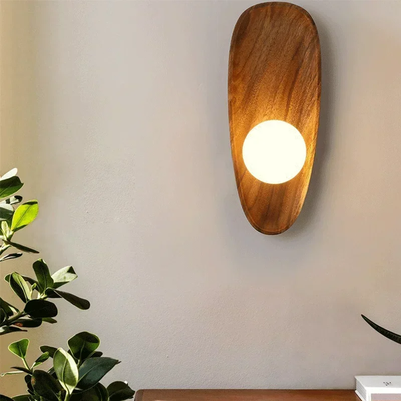 

Японская Минималистичная настенная лампа из цельной древесины для гостиной, настенное бра для крыльца, лампа для кабинета, Скандинавский современный фон, бытовая техника