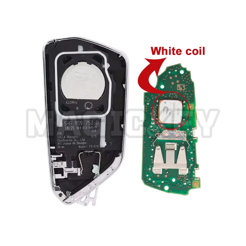 

Оригинальный смарт-ключ 5HG 959 753 B D 5DD 959 753 B с чипом 5D, 433 МГц для MQBevo Golf 8, Tiguan, Passat, Talagon, MEB, ID3, ID4, ID6