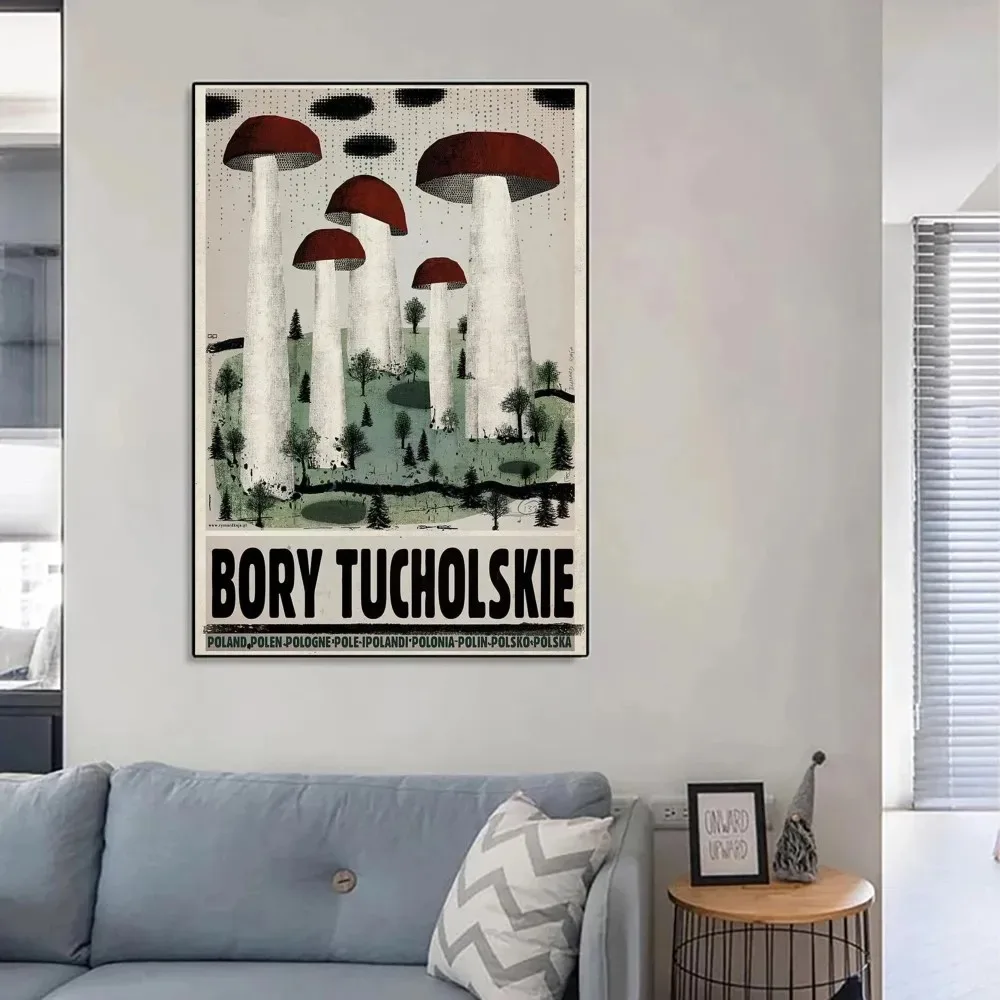 Винтажный Городской Пейзаж Постер Польша Bielawa Słodowa Wola Холст Картина Настенное