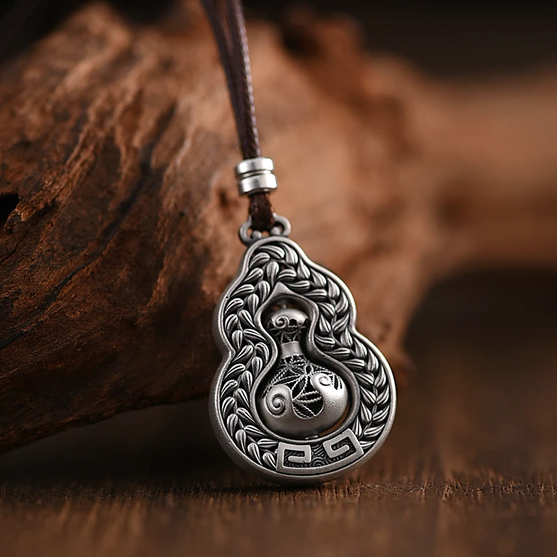 Подвеска Тыква ZABRA из чистого серебра 999 пробы для мужчин и женщин поворотная