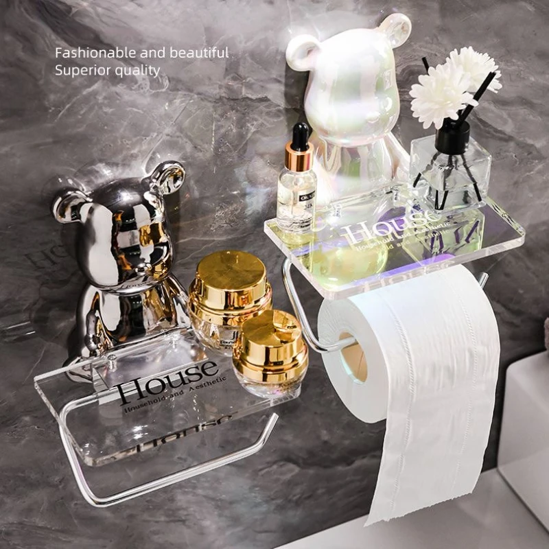 Стеллаж для ванной комнаты с керамическим покрытием полка хранения в рулоне