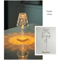 table lamp durable home desktop touch sensor night light acrylic led bulb elegant rechargeable usb diamond crystal room decor