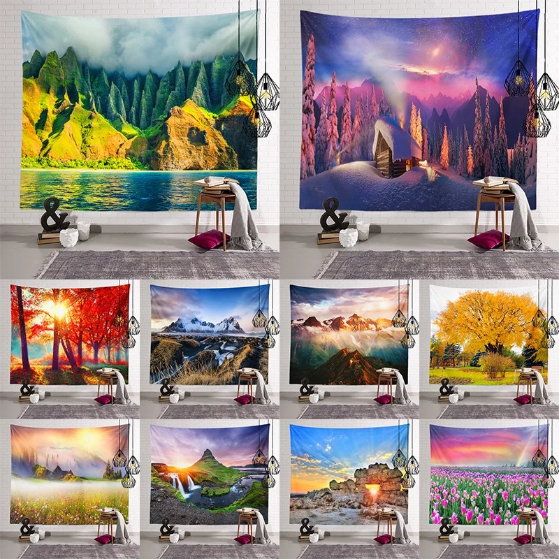 

Wall Hanging Tapestry Landscape Tapestry Wall Coating Living Room Sheets Beach Towels Home Decor