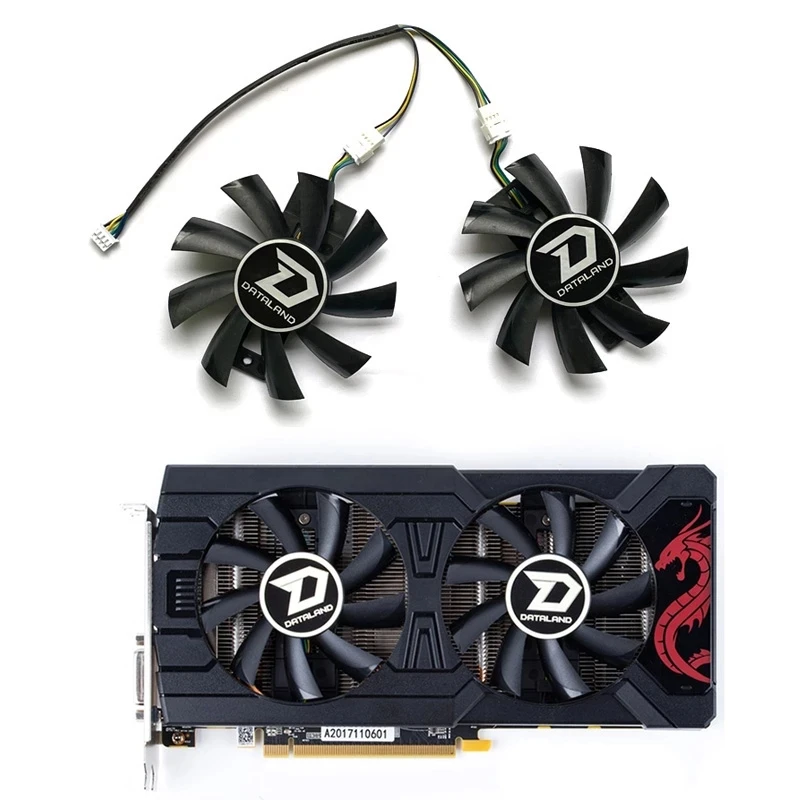 

2 Pack GA92B2U 85mm 4PIN Rx 570 Gpu Fan for Dataland Rx 560 Xt RX570 Rx 580 Powercolor Radeon reed Draak Rx 570 Dual Cooling Fan