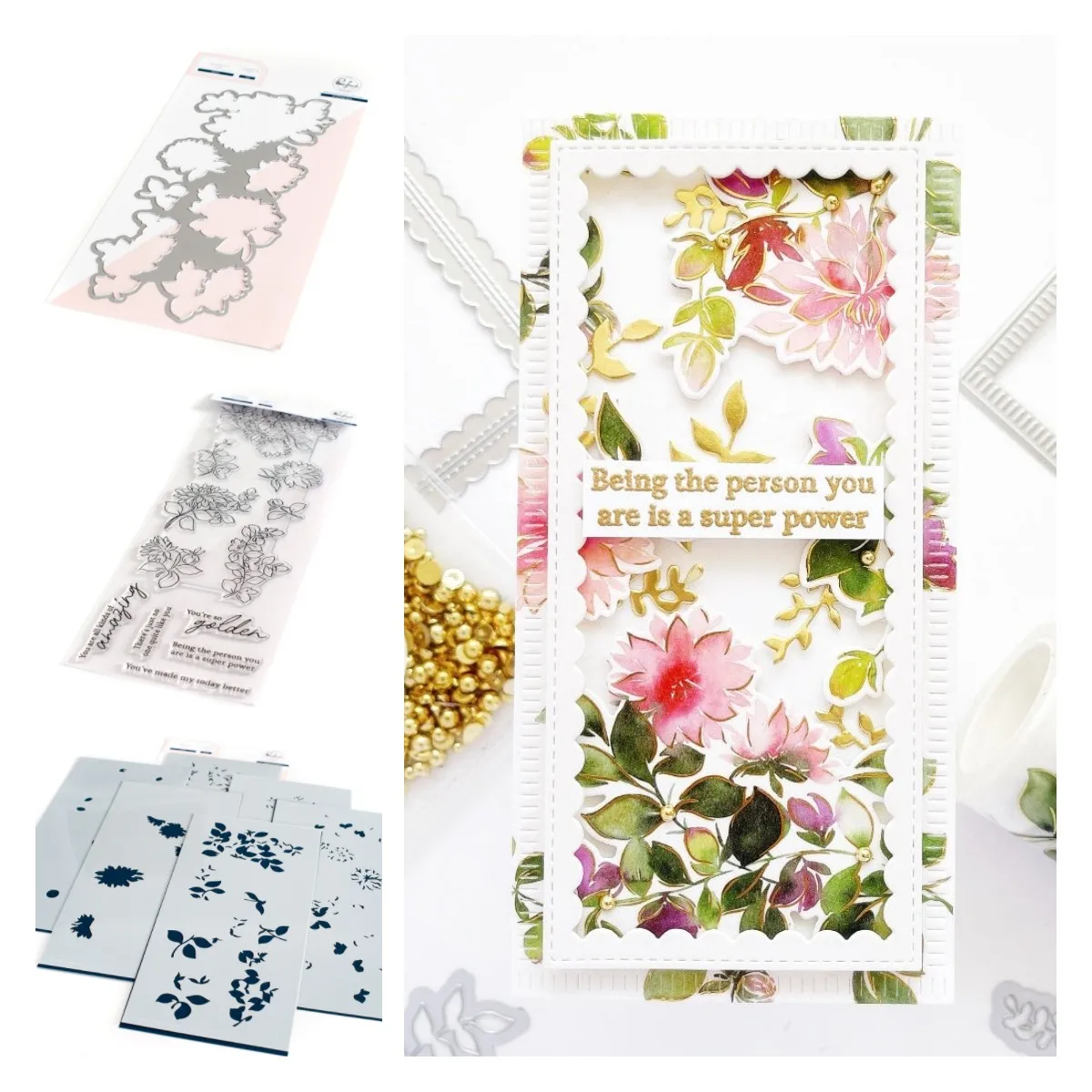 

2022 Spring Dahlia Washi Cutting Dies Clear Silicone Stamps Layering Stencils Diy Craft Paper Cards Decoration Embossing Molds