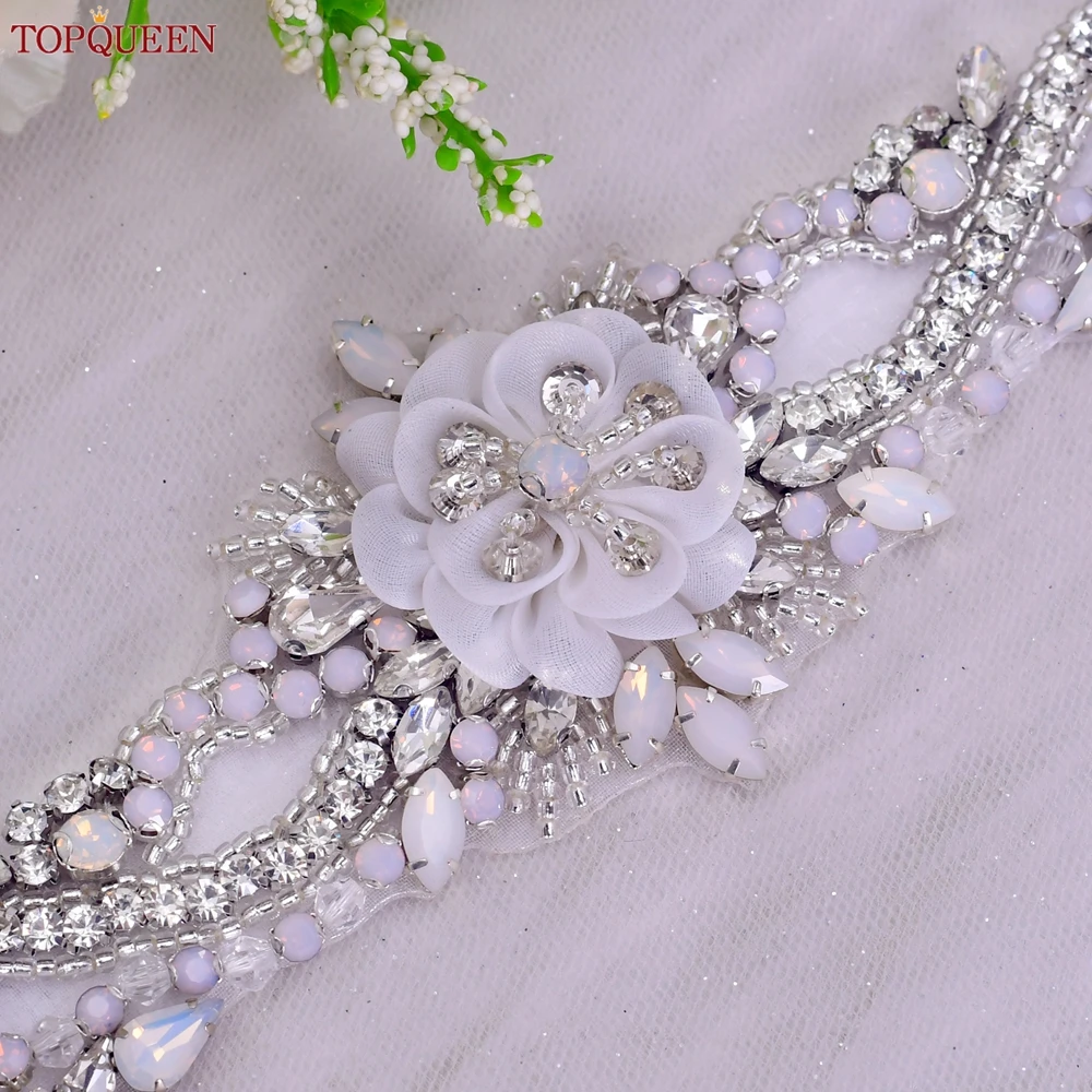 TOPQUEEN S73 свадебный цветок опал алмаз пояс с аппликацией Свадебные аксессуары