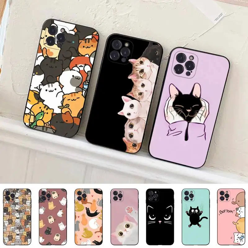 

Cat Cute Kitten Catling Phone Case For iPhone 14 11 12 13 Mini Pro Max 8 7 6 6S Plus X SE 2020 XR XS Funda Case