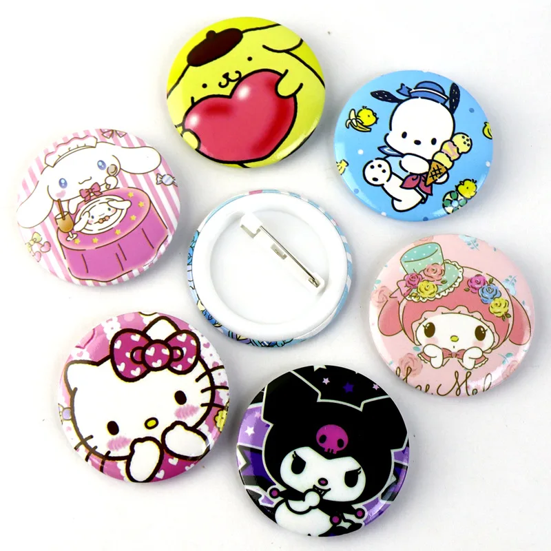 

Hello Kitty Cartoon Animation Sanrio Badge Kuromi Cartoon Brooch Pin Ins Sweet Girl Cute Everyday Versatile Bag Accessories