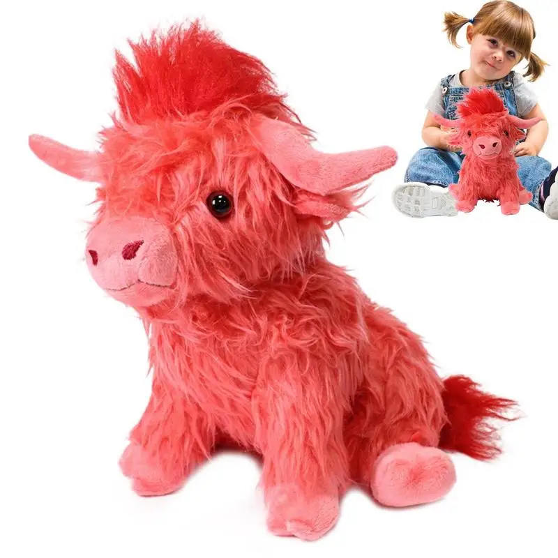 

Шотландская корова Highlander, плюшевая игрушка, мягкие набивные животные Highland, кукла крупного рогатого скота, популярные детские игрушки, рождественские подарки на день рождения