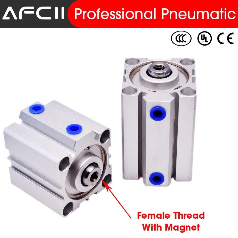 SDA -S female thread with magnet  pneumatic cylinder compact double acting thin cylinder SDA12 SDA16 SDA20 SDA25 SDA32 images - 1