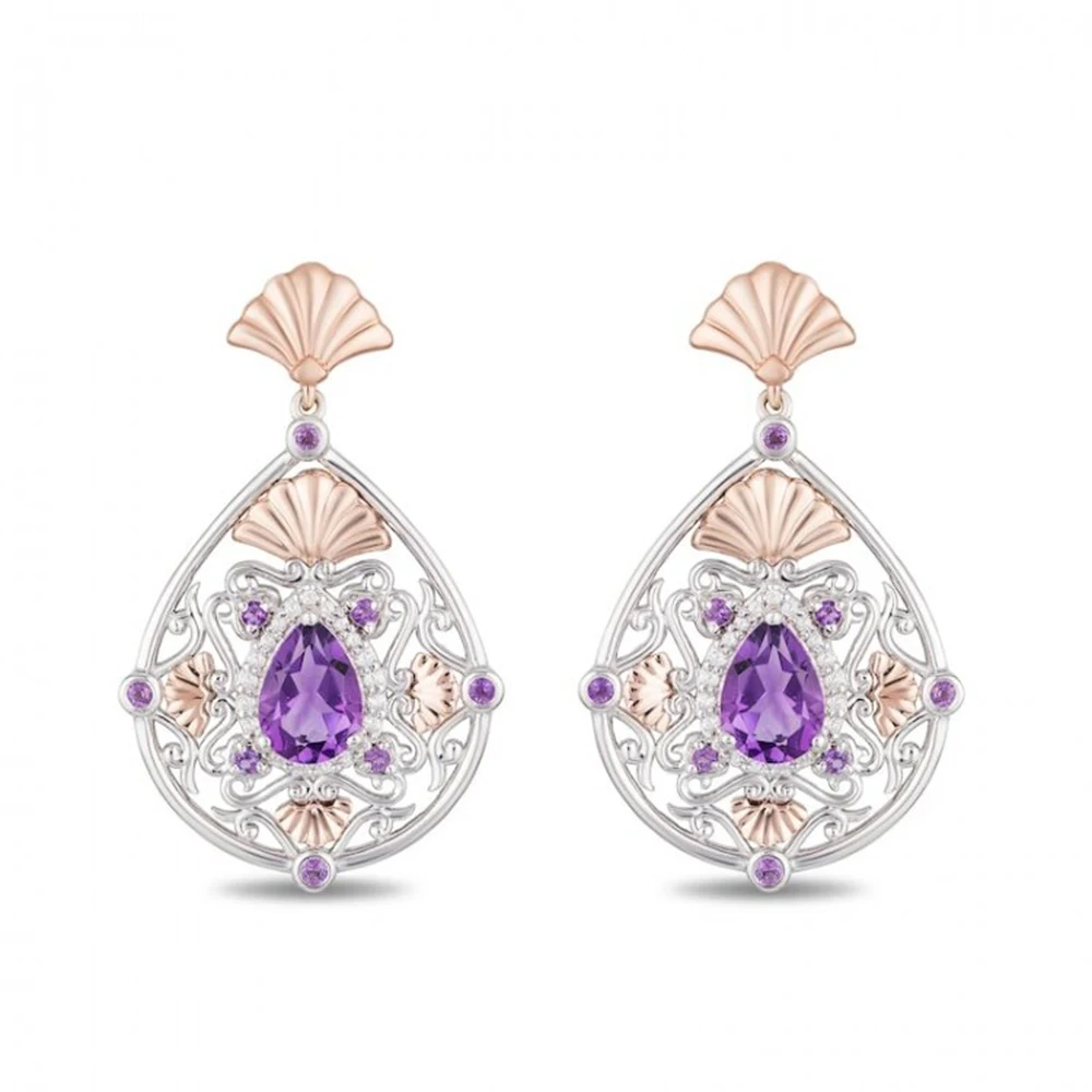 

HESHI Amethyst Sea Shell Drop Earrings