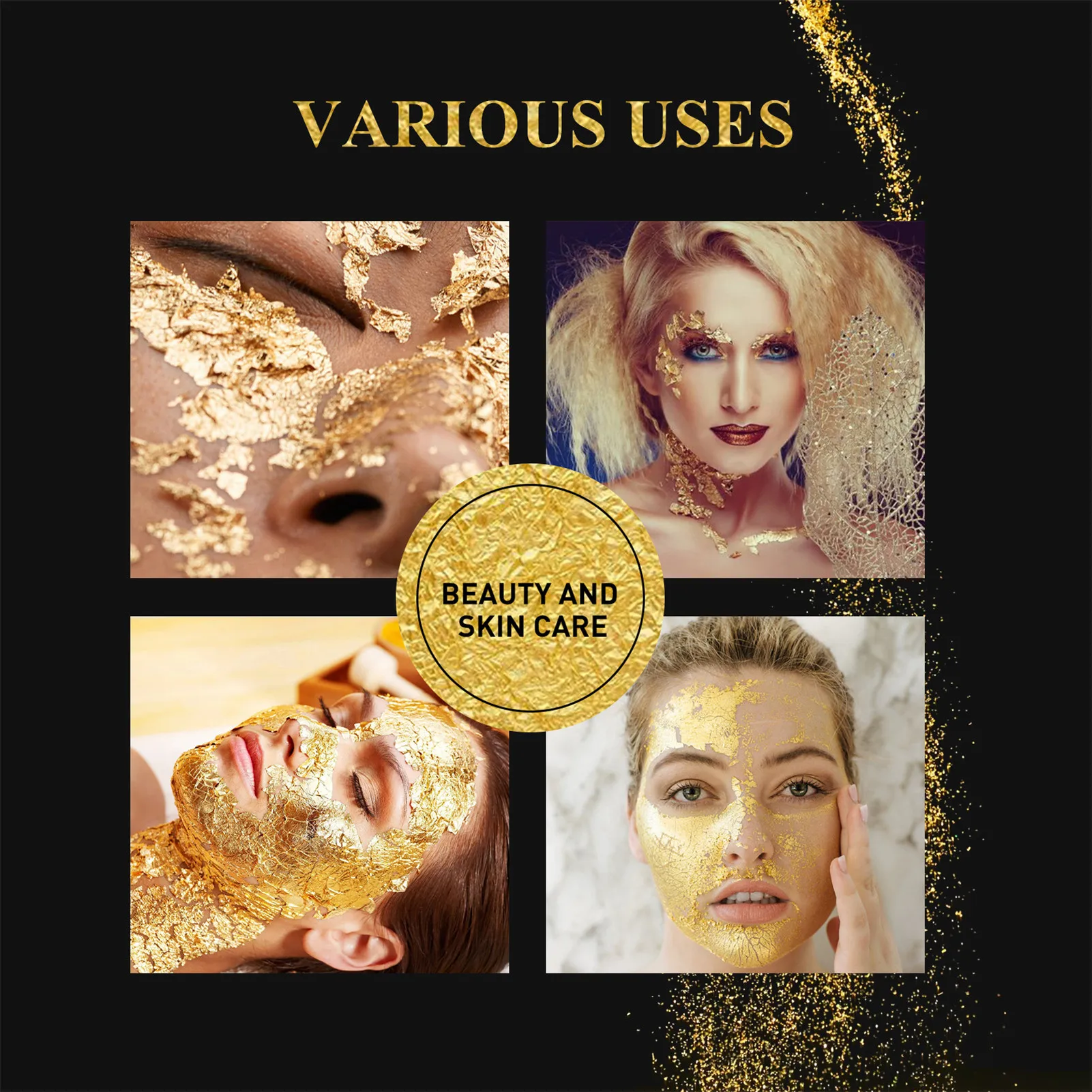 

Gold Silver Foil Flakes DIY Nail Sequins Beauty Manicure Stickers Beauty Manicure Stickers 2 Bottles Decoration For Resin Jewelr