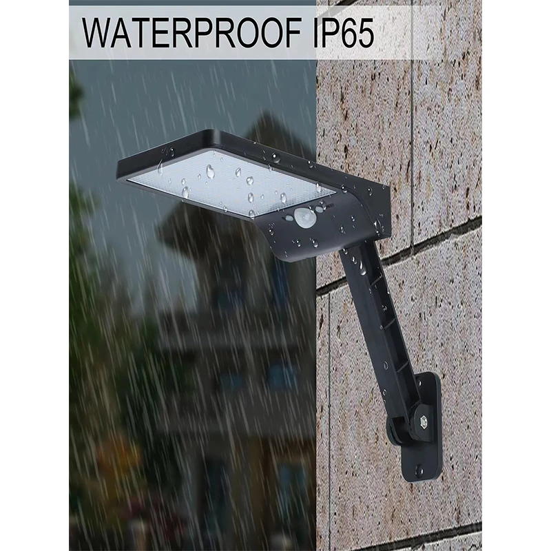 

QLTEG 450 LM 48 LED Solar Power Street Light PIR Motion Sensor wall Lamp Outdoor Waterproof remote control rotate bracket