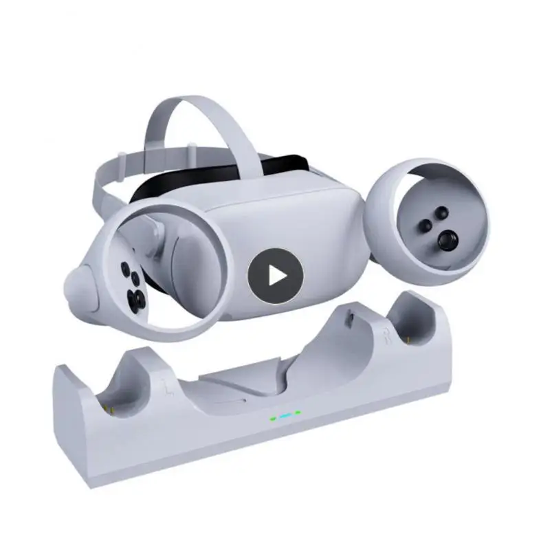 

Headset Handle Controller Stand Base Set With Led Display Light Charging Stand For Oculus Quest 2 Vr Glasses Charging Dock