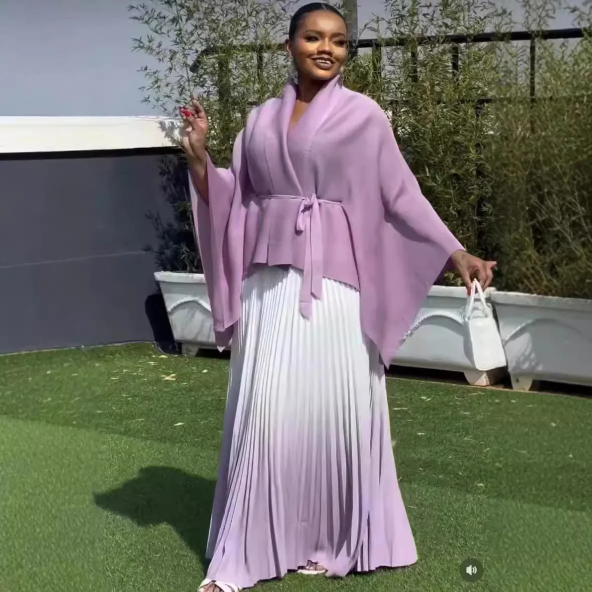 Плиссированная юбка со складками комплект для выпускного вечера свободный