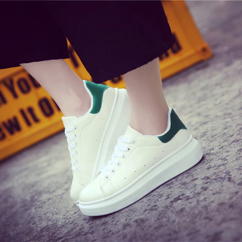 

2021 Women Shoes White Casual Sneakers Women Platform Breathable Shoes For Ladies Outdoor Round Head Female Sneakers Plus Size