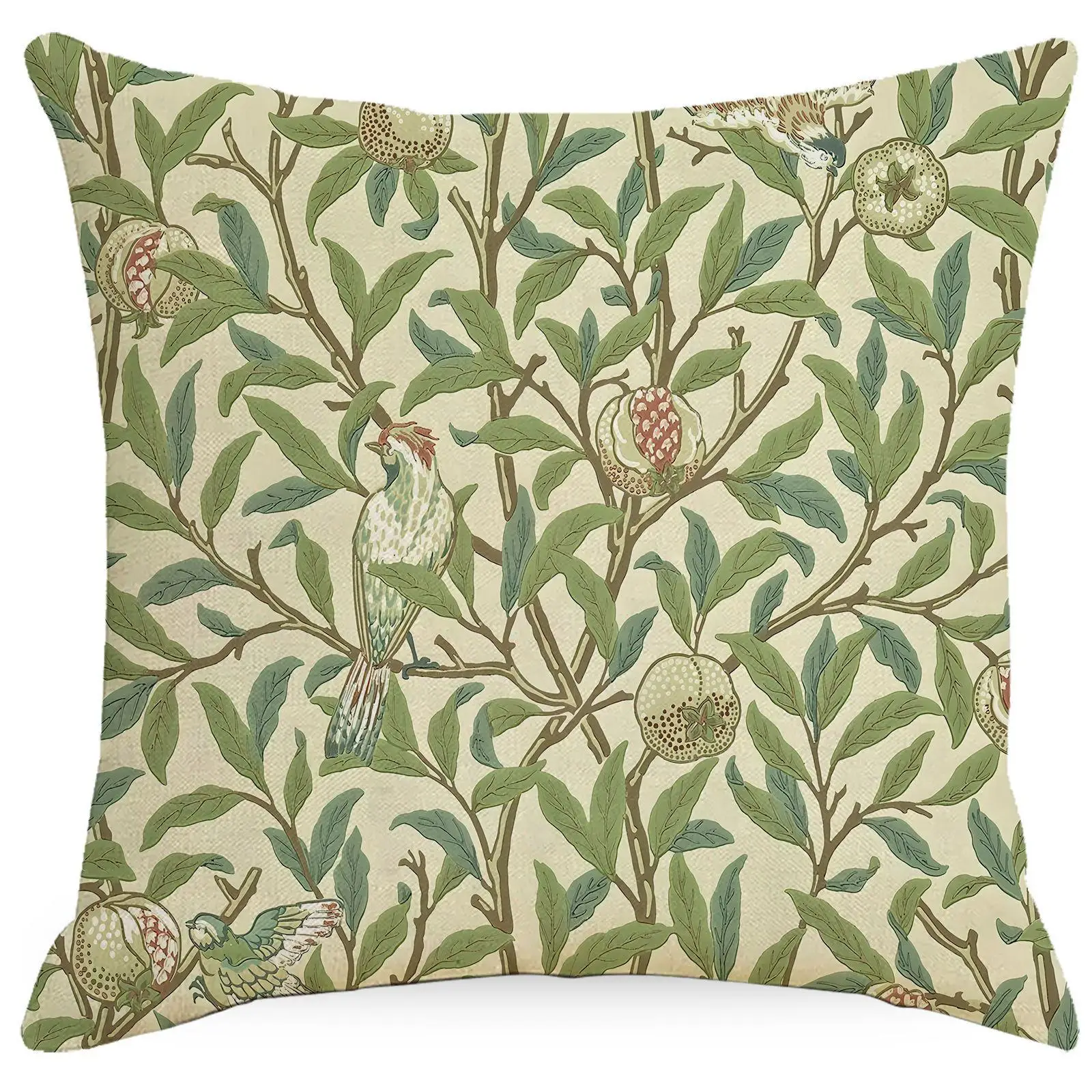 

Ретро наволочка с цветочным принтом, лен/хлопок