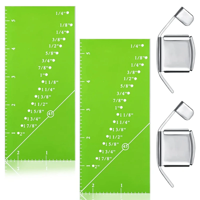 

4 Pieces Seam Guide Ruler Set Include 2 Quilting Seam Guide Ruler and 2 Magnetic Sewing Guide for Sewing Machine