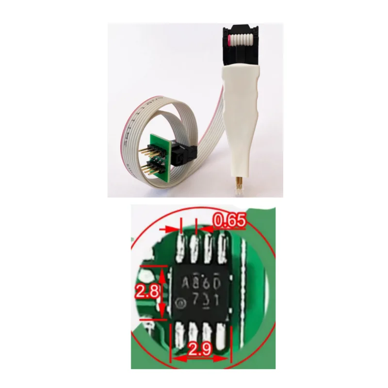 

2025 НОВЫЙ 1 шт. MSOP8 3x3/2,8x2,9 чип печатной платы, тестовое приспособление для записи зонда, кабель для программирования