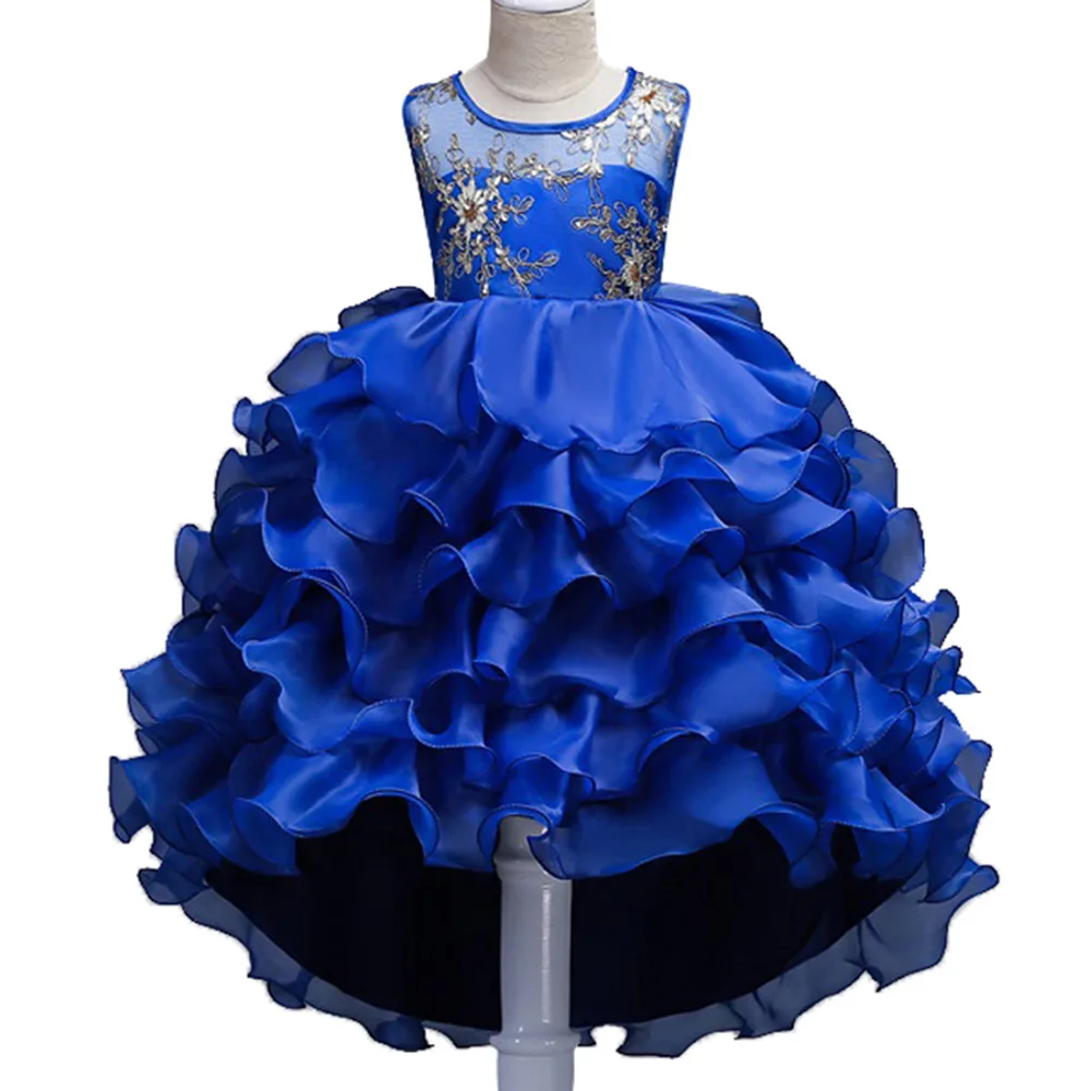 

Embroidery Girls Princess Dress 3-15Yrs Ball Gown Flower Elegant Girl Dresses For Wedding Christmas Party Children Clothing