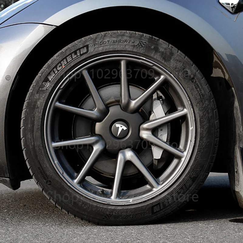

4PCS Car Wheel Center Caps Rim Hub Covers For Tesla Model 3 2021-2022 Original 18" Hubcaps Tesla Model 3 2023 Car Accessories