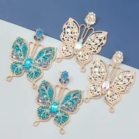 jijiawenhua new multicolor rhinestone butterfly shape dangle earrings womens earrings fashion statement jewelry accessories