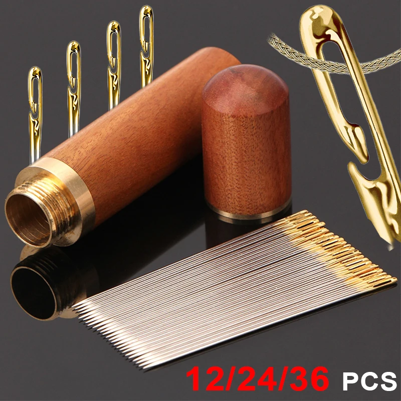 

12/24/36Pcs Blind Needles Elderly Needle-side Big Hole Hand Household Sewing Stainless Steel Sewing Needle Threading Diy Jewelry