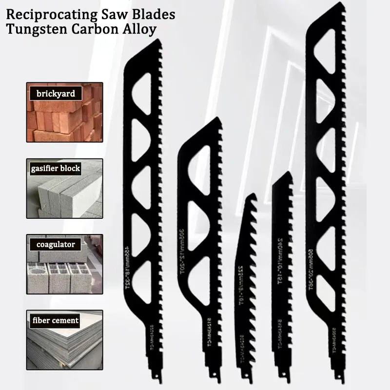 

Hard Alloy Reciprocating Saw Blades Carbide Alloy Reciprocating Saber Saw Bubble Brick Concrete Stone Demolition Cutting Tools