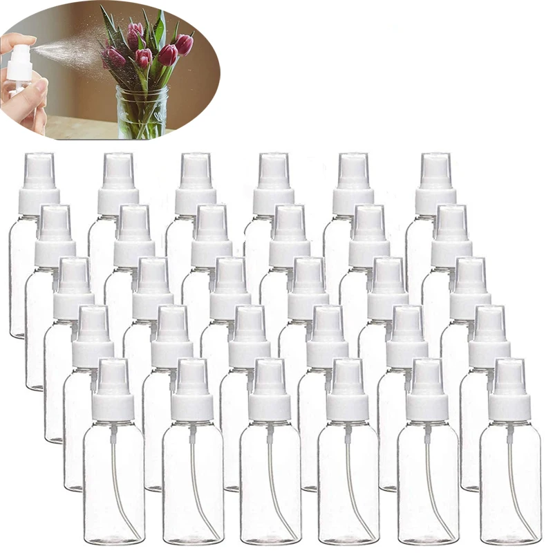 

5Pcs 10-100 ml Clear Plastic Spray Bottles with Fine Mist Spray Empty Reusable Atomizer Container Bottles for Travel Kitchen etc