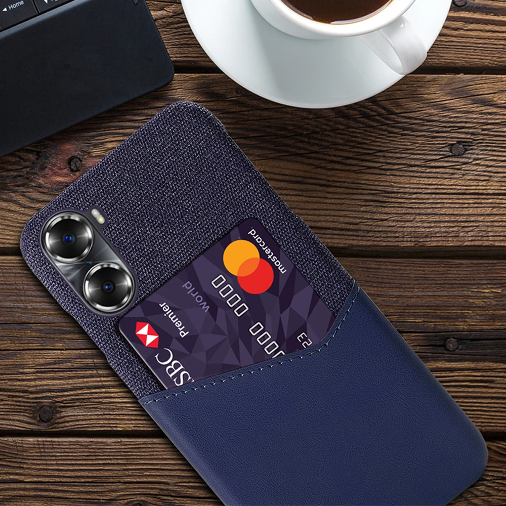 

Honor 60 Pro Case Febric Card Holder Cover For Honor 60 60Pro Funda Cloth Texture PU Antiskid Coque For Honor60 Pro 5G Bumper