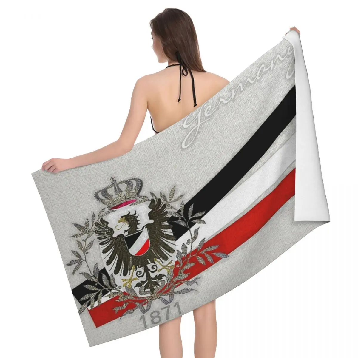 Пляжное полотенце с эмблемой немецкой империи Eagle 1871 цветами флага