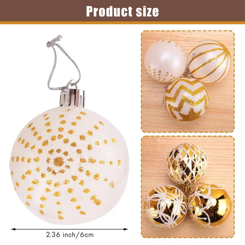 30 шт. декор для рождественской елки высокое качество шарик из белого золота