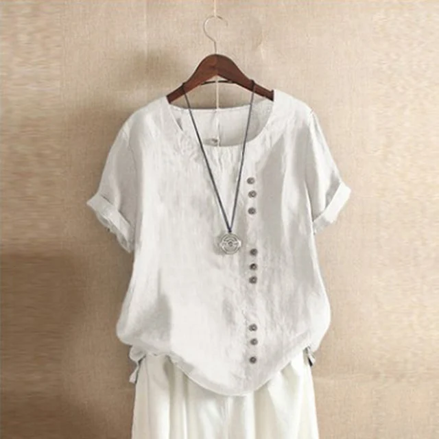 M-5XL Oversize T-shirt Top Women 2023 Summe Loose White Blouse Vintage Pullover Shirts Tees Elegant Female Clothing Y2k Crop Top 1